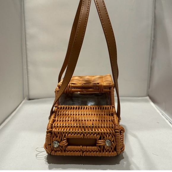 Tommy Bahama Woven Rattan Car Bag in Warm Tan - Picture 8 of 10